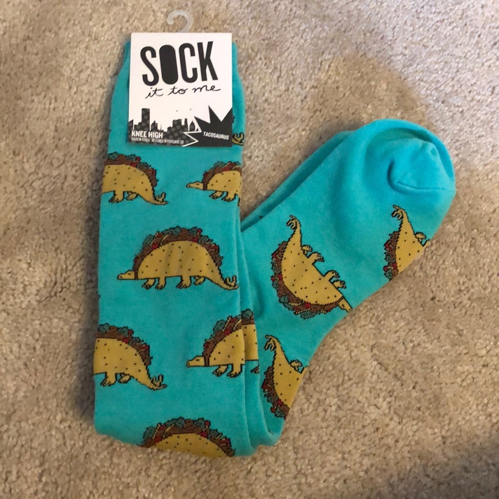 Knee-High Taco Dinosaur Socks
